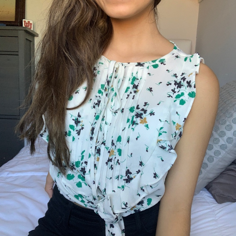 Ann Taylor White Floral Top